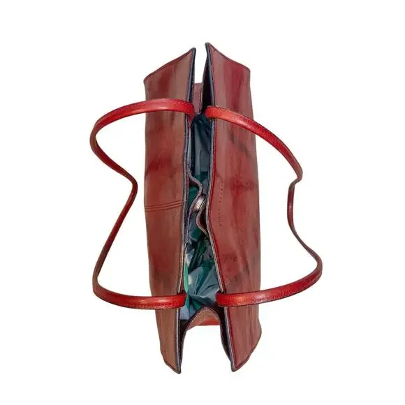 Vintage Y2K Wilsons Leather Pelle Studio Red Italian Leather Tote Shoulder Bag